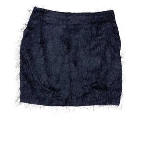 NWT Cache Black Long Tinsel Fringe Short Mini Skirt- Small